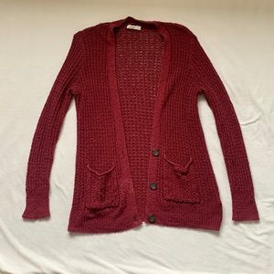 Knitted red cardigan